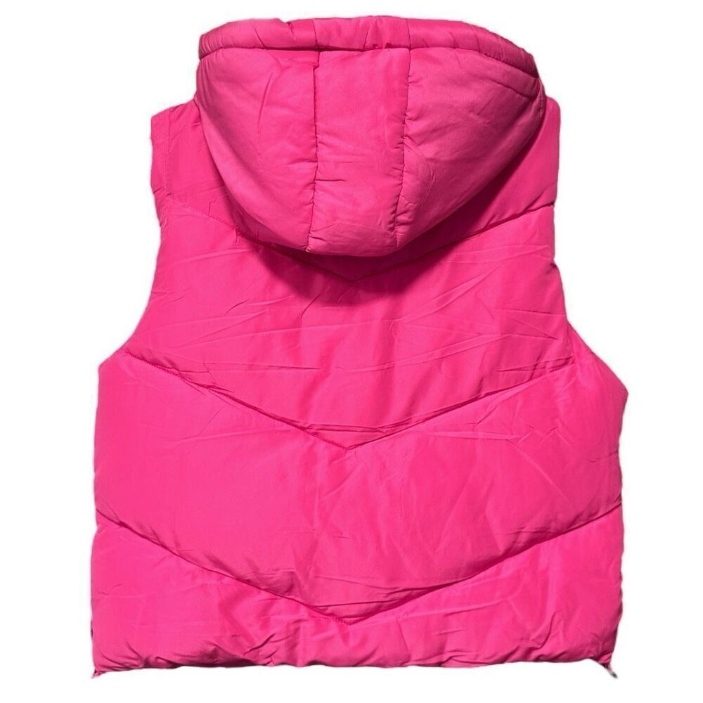 Pink Zip Up Quilted Hooded Vest Size Large NWT | Snobbish - Picture 12 of 13